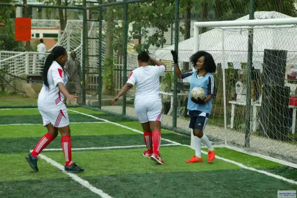 Photos: Beauty Queens & Celebrity Ladies Clash At The Kick Against R*pe Football Match